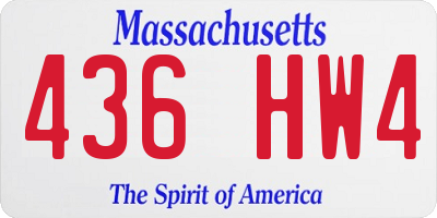 MA license plate 436HW4