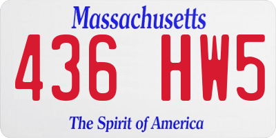 MA license plate 436HW5