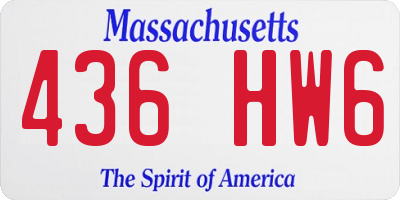 MA license plate 436HW6