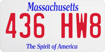 MA license plate 436HW8