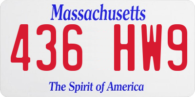 MA license plate 436HW9