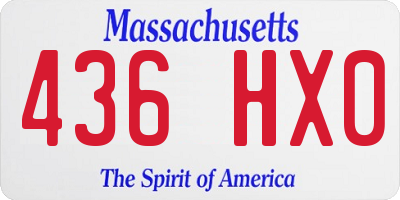 MA license plate 436HX0