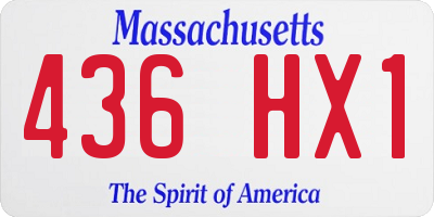 MA license plate 436HX1