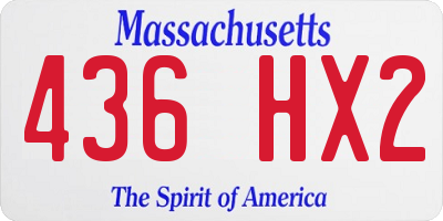 MA license plate 436HX2