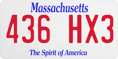 MA license plate 436HX3