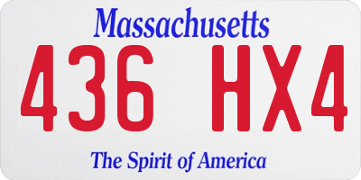 MA license plate 436HX4