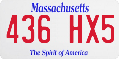 MA license plate 436HX5