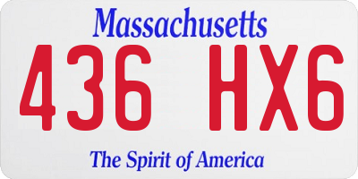 MA license plate 436HX6