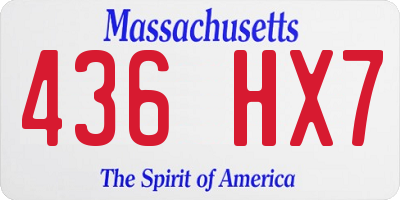 MA license plate 436HX7