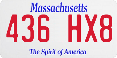 MA license plate 436HX8