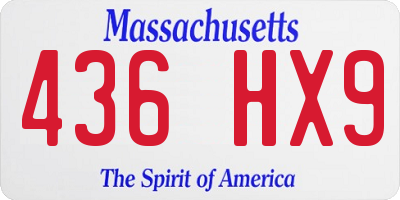 MA license plate 436HX9