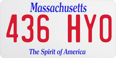 MA license plate 436HY0