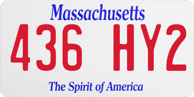 MA license plate 436HY2