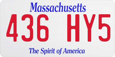 MA license plate 436HY5