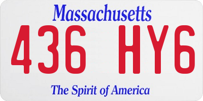 MA license plate 436HY6