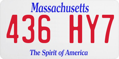 MA license plate 436HY7