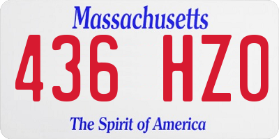 MA license plate 436HZ0