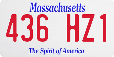 MA license plate 436HZ1