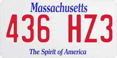 MA license plate 436HZ3