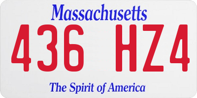 MA license plate 436HZ4