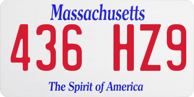 MA license plate 436HZ9