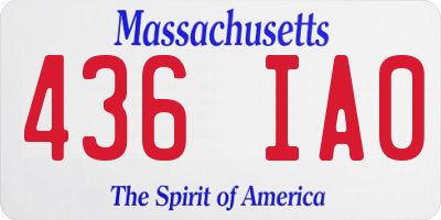 MA license plate 436IA0