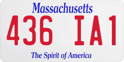 MA license plate 436IA1