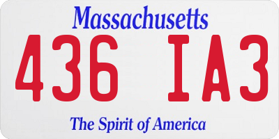 MA license plate 436IA3