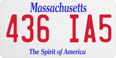 MA license plate 436IA5