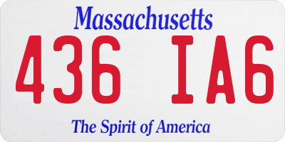 MA license plate 436IA6