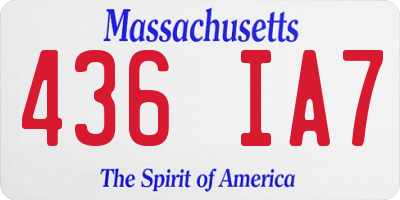 MA license plate 436IA7