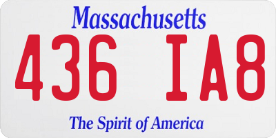 MA license plate 436IA8