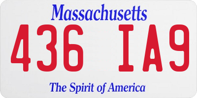 MA license plate 436IA9