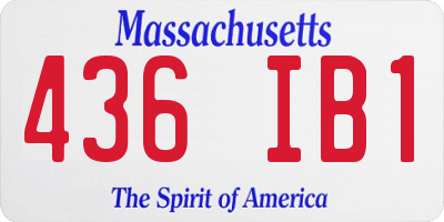 MA license plate 436IB1