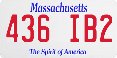 MA license plate 436IB2