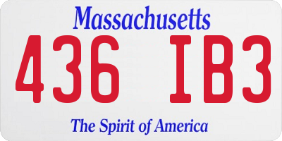 MA license plate 436IB3