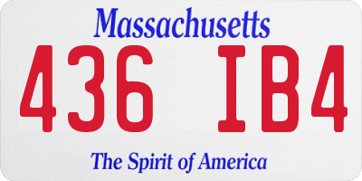 MA license plate 436IB4
