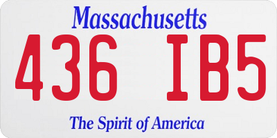 MA license plate 436IB5