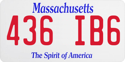 MA license plate 436IB6