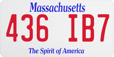MA license plate 436IB7