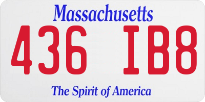 MA license plate 436IB8
