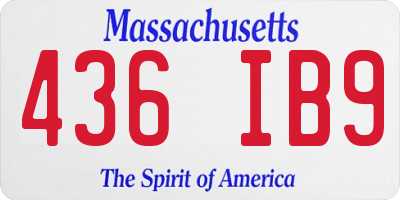 MA license plate 436IB9