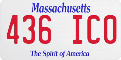 MA license plate 436IC0