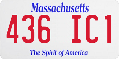 MA license plate 436IC1