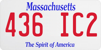MA license plate 436IC2