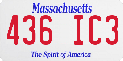 MA license plate 436IC3