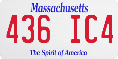 MA license plate 436IC4