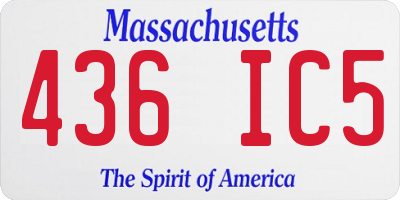 MA license plate 436IC5