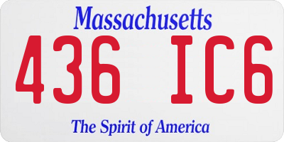 MA license plate 436IC6