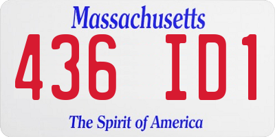 MA license plate 436ID1